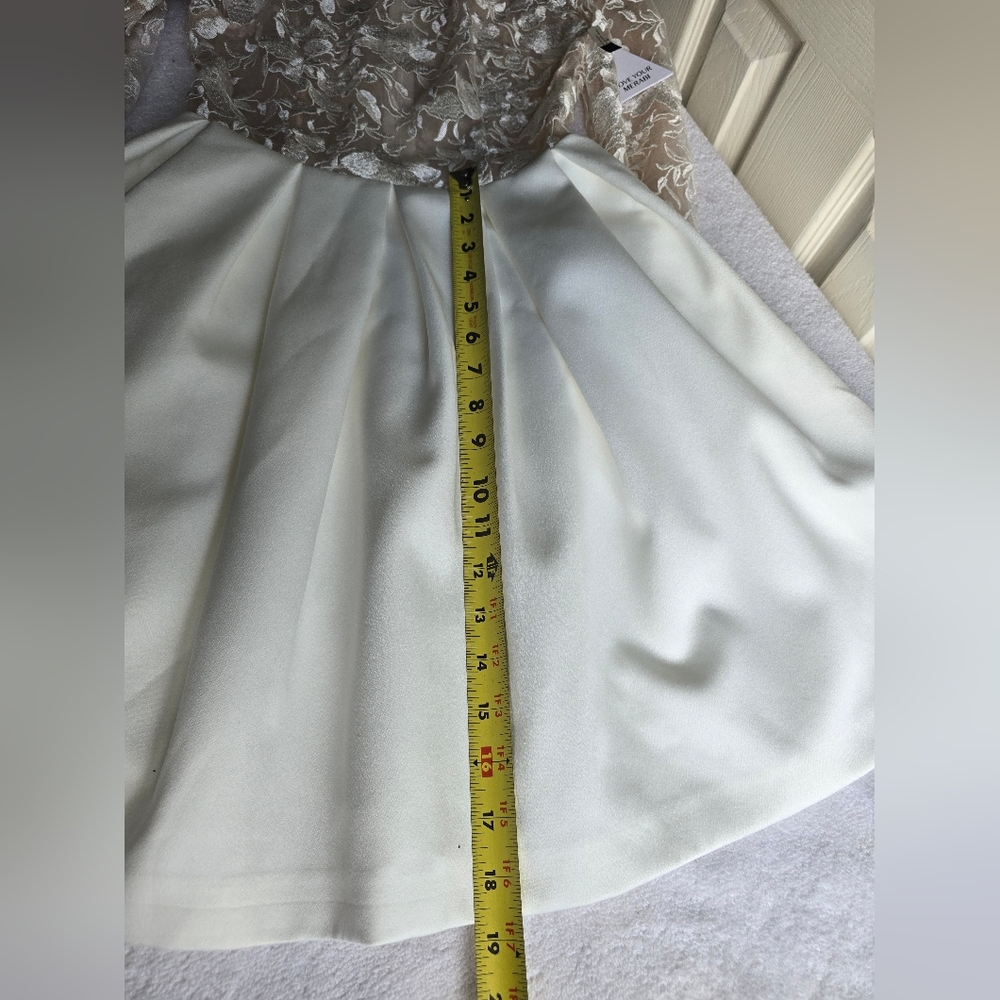Nadine Merabi Pippa White Dress Size 2(XS) Sheer Top Lace Beaded New. - Picture 12 of 16